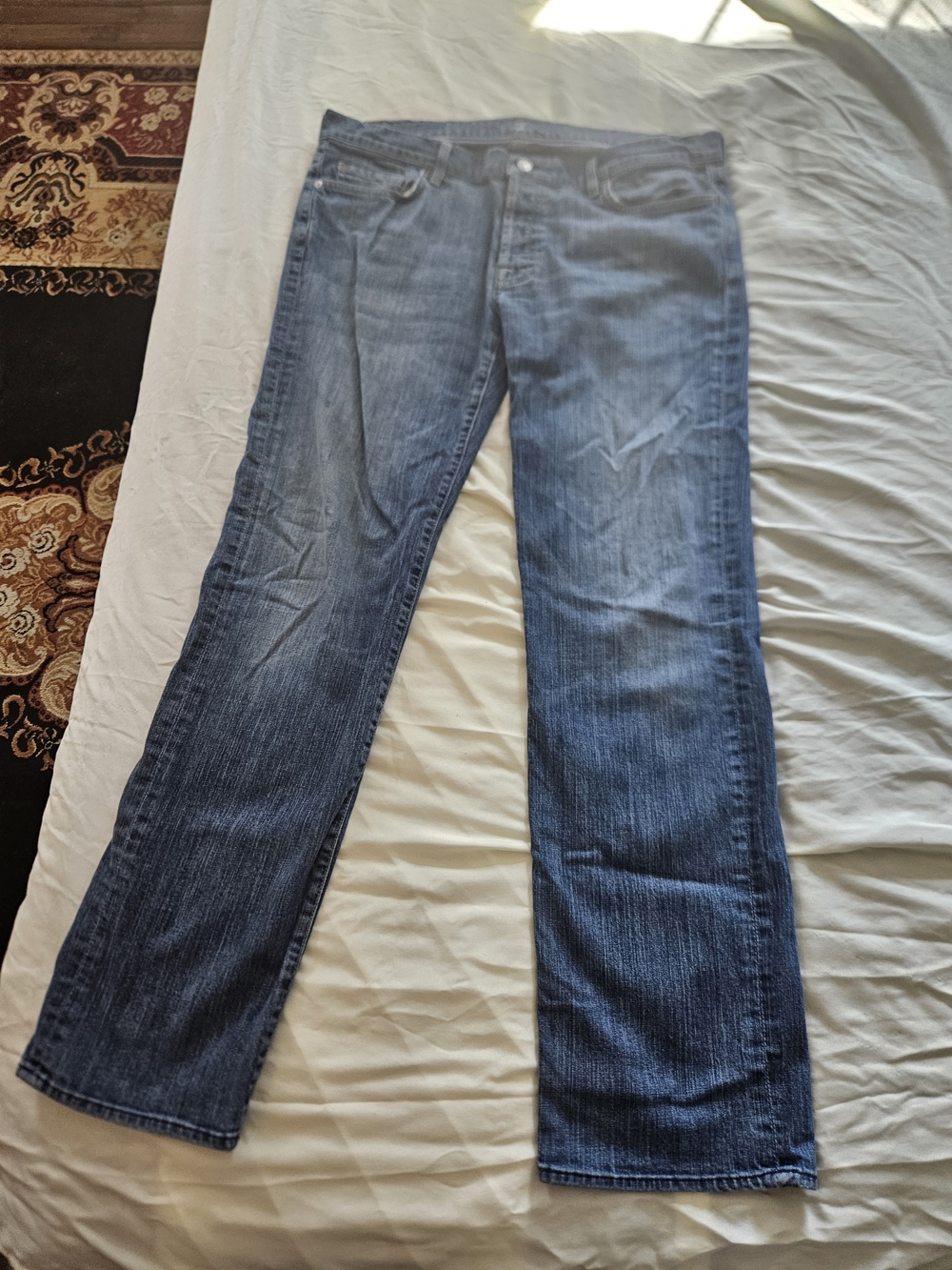 7 For All Mankind Men's Straight-Leg Dark Blue Jeans